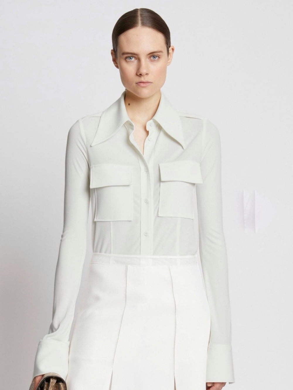 Proenza Schouler Women’s Matte Jersey Shirt Off White